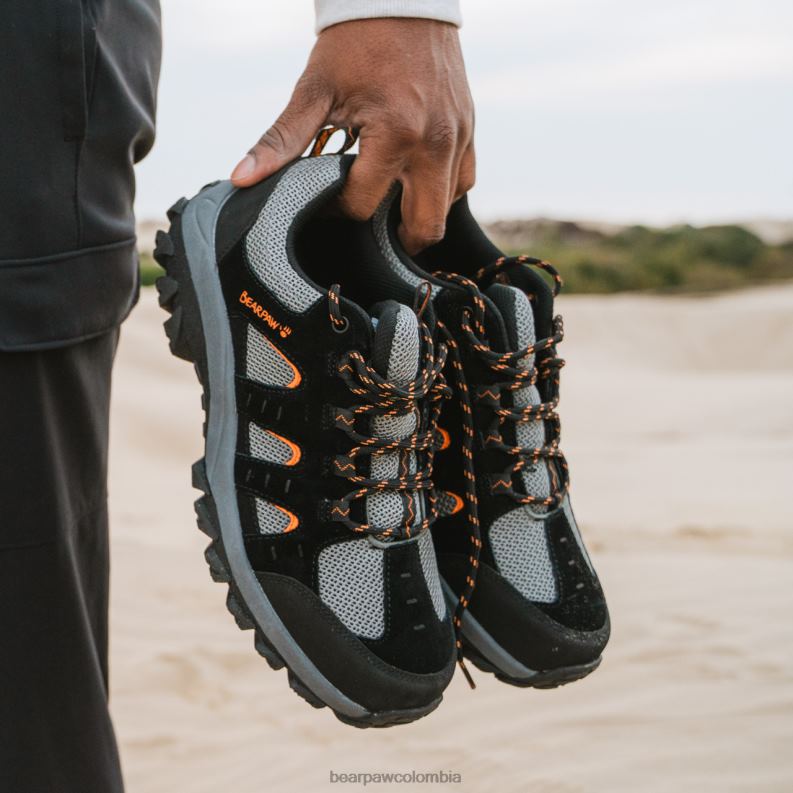 BEARPAW 8B2H556 caminantes negro/naranja hombres resplandor