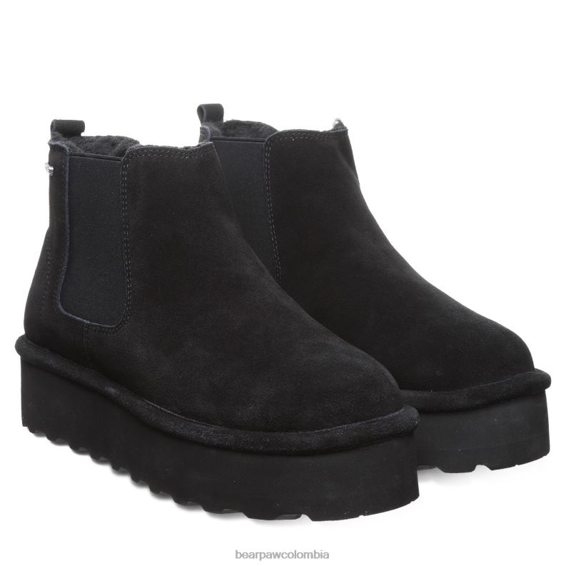 BEARPAW 8B2H13 botas negro mujer retro dibujó