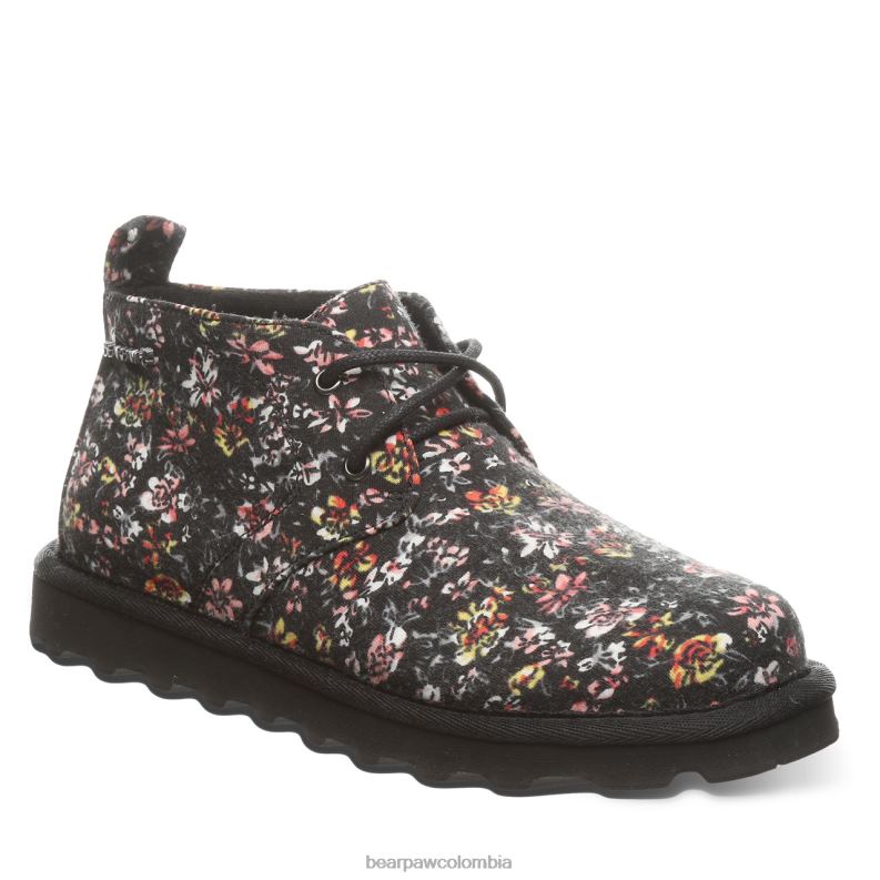 BEARPAW 8B2H162 botas flores negras mujer cielo