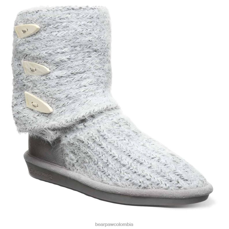 BEARPAW 8B2H177 botas niebla gris mujer tejer alto