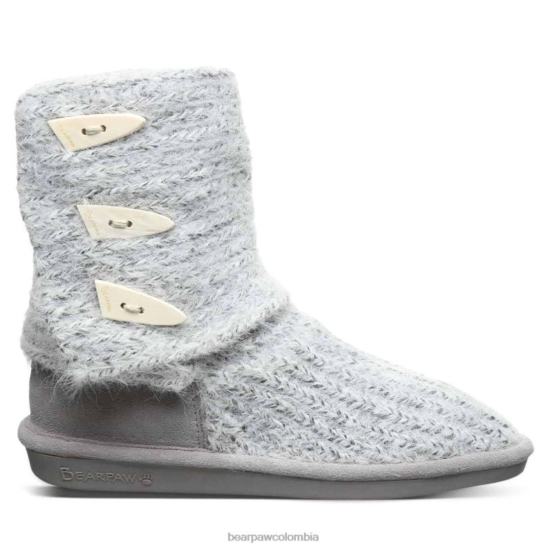 BEARPAW 8B2H177 botas niebla gris mujer tejer alto