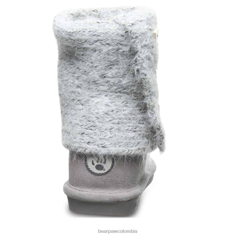 BEARPAW 8B2H177 botas niebla gris mujer tejer alto