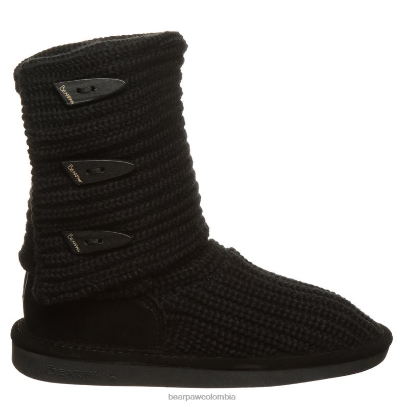 BEARPAW 8B2H178 botas negro mujer tejer alto