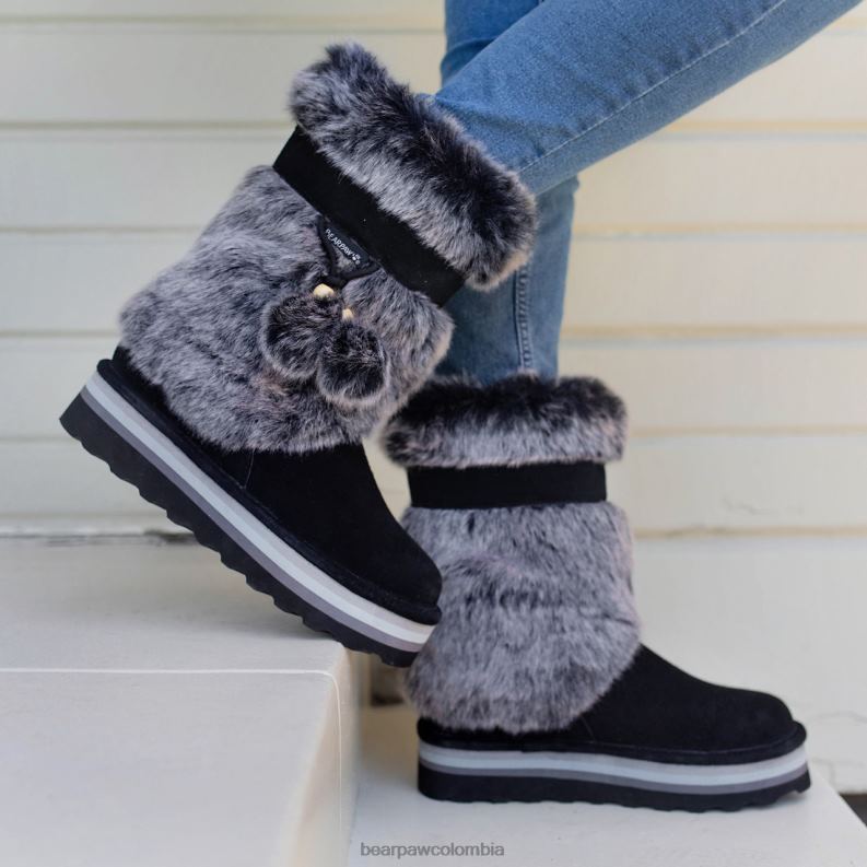 BEARPAW 8B2H27 botas negro/gris mujer tama retro