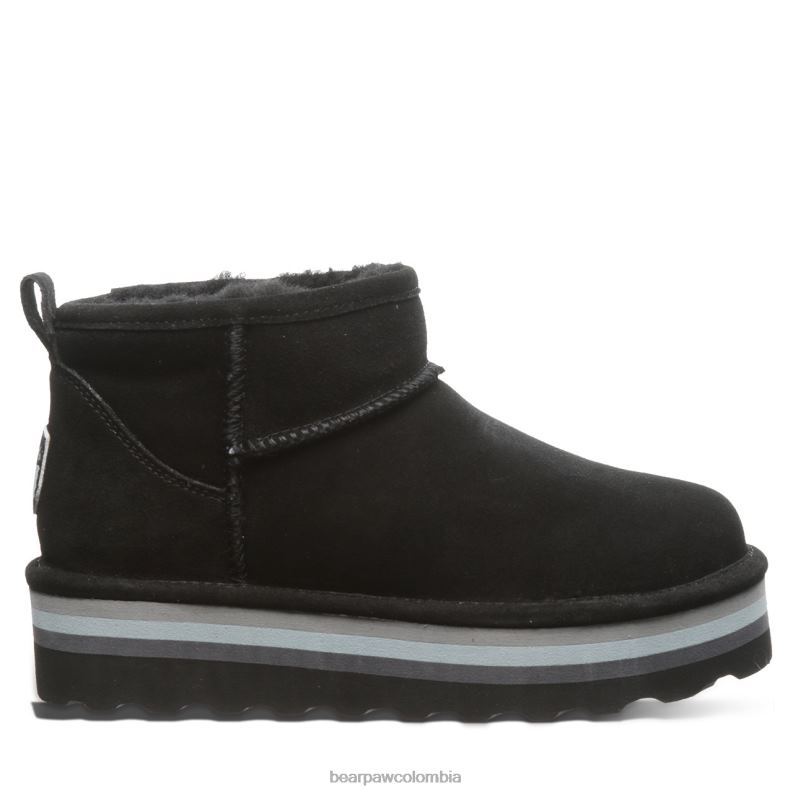 BEARPAW 8B2H30 botas negro mujer shorty retro