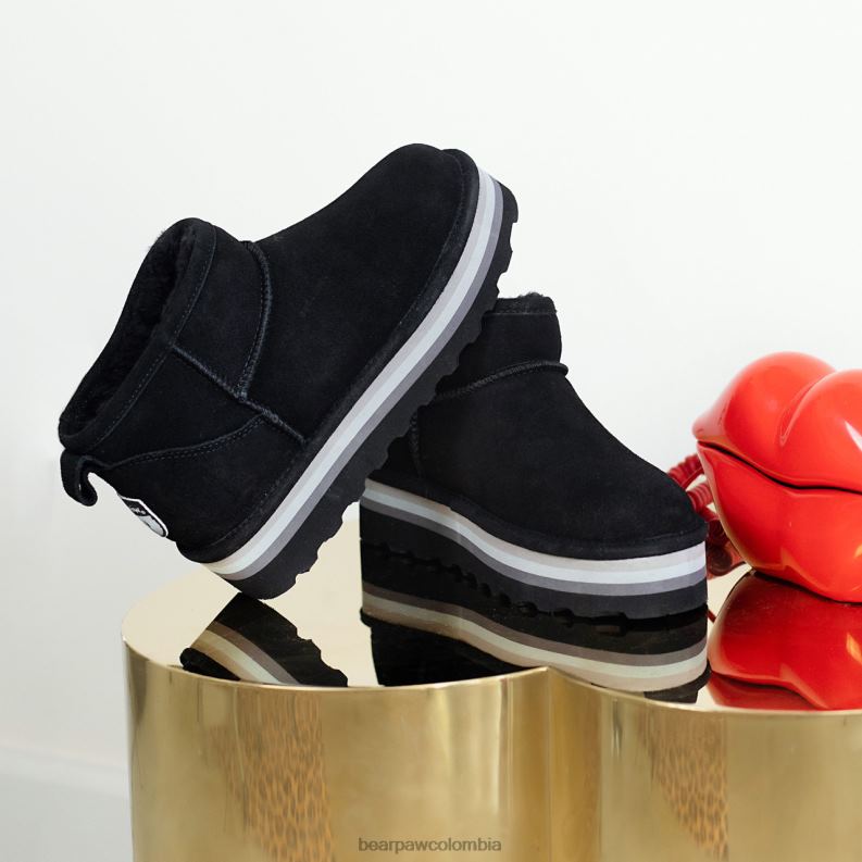 BEARPAW 8B2H30 botas negro mujer shorty retro