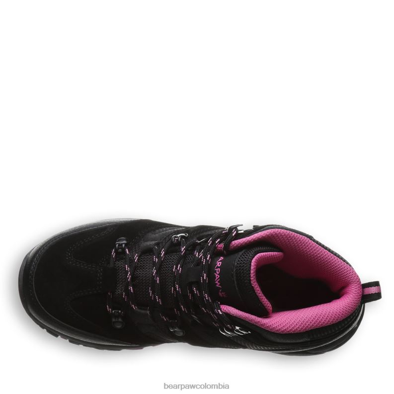 BEARPAW 8B2H331 caminantes negro/fucsia mujer Córcega amplia