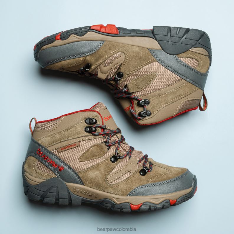 BEARPAW 8B2H339 caminantes topo/rojo mujer Córcega