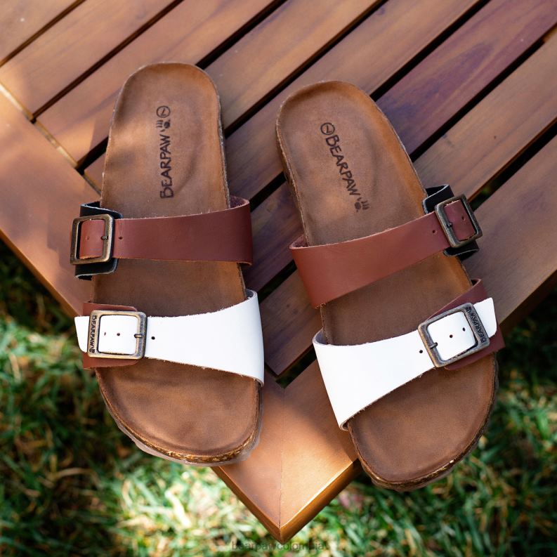 BEARPAW 8B2H371 sandalias sillín/blanco mujer julieta ii