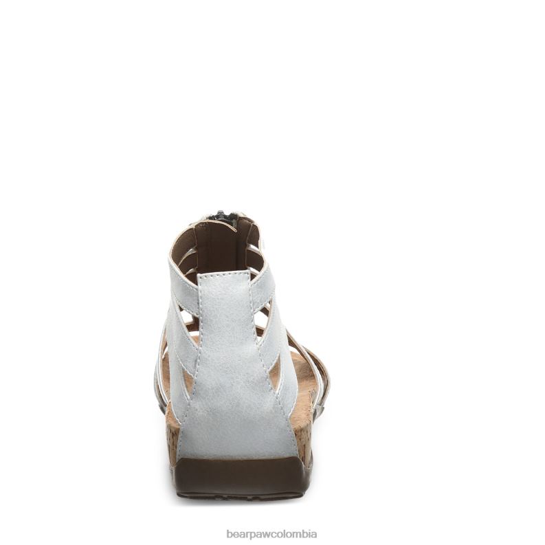 BEARPAW 8B2H432 sandalias blanco metalizado mujer layla ii de ancho