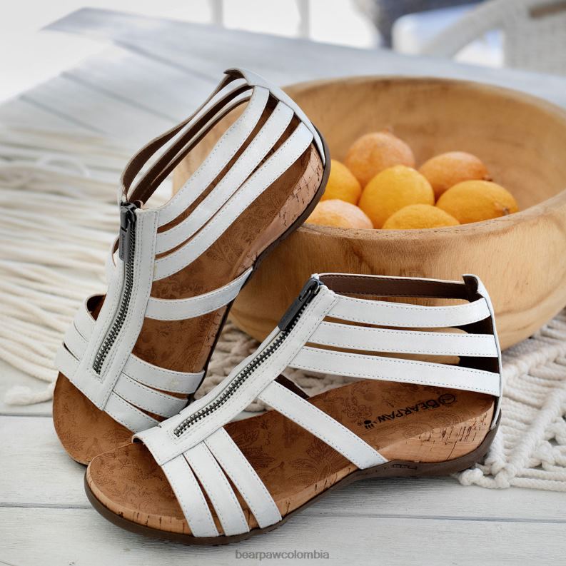 BEARPAW 8B2H433 sandalias blanco metalizado mujer layla