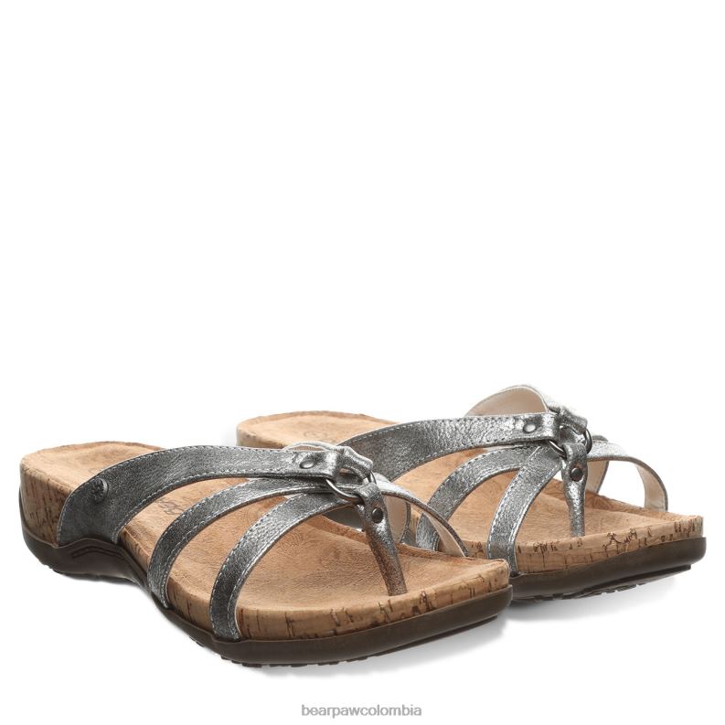 BEARPAW 8B2H442 sandalias plata mujer adular