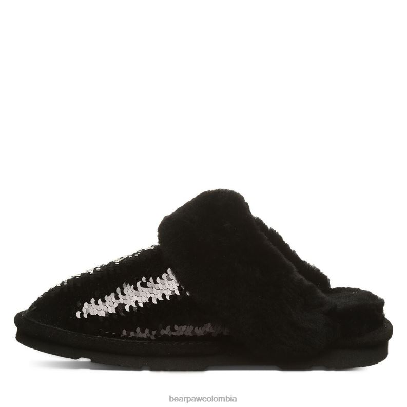 BEARPAW 8B2H314 zapatillas lentejuelas negras mujer loki exótico