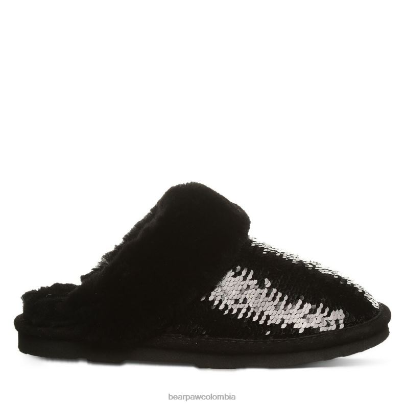 BEARPAW 8B2H314 zapatillas lentejuelas negras mujer loki exótico