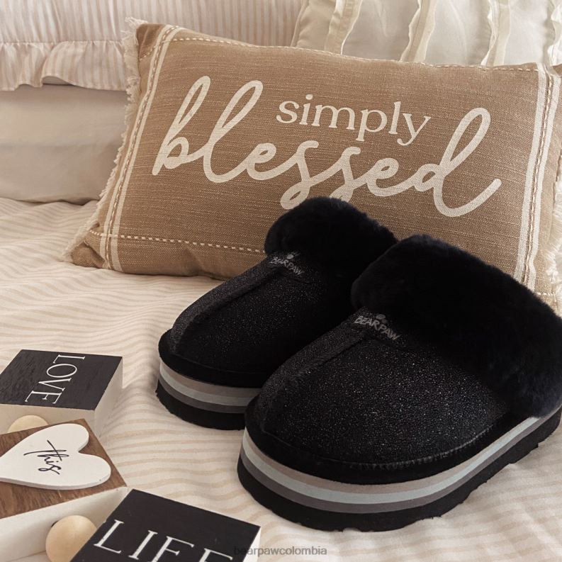 BEARPAW 8B2H320 zapatillas caviar negro mujer retro loki