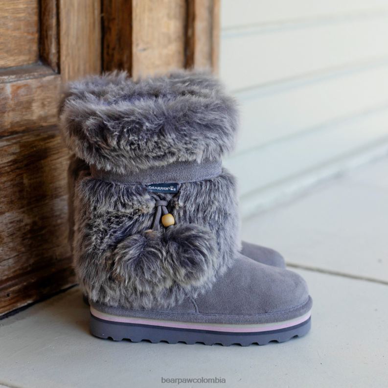 BEARPAW 8B2H597 botas niebla gris niños retro tama juvenil