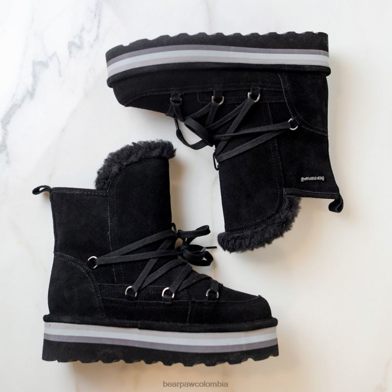 BEARPAW 8B2H599 botas negro niños retro mondi juvenil
