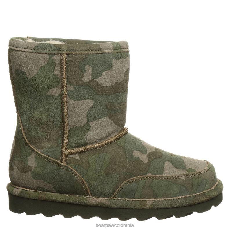 BEARPAW 8B2H603 botas camuflaje oliva niños juventud brady