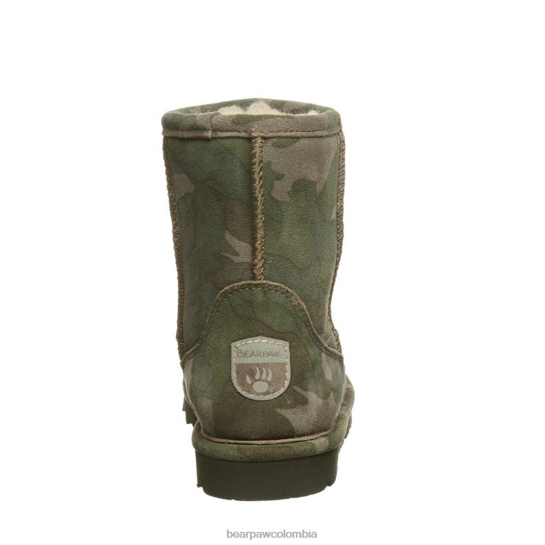 BEARPAW 8B2H603 botas camuflaje oliva niños juventud brady