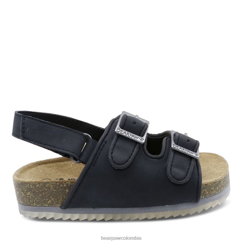 BEARPAW 8B2H621 sandalias negro niños niño de brooklyn