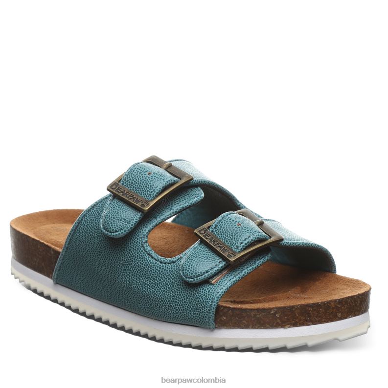BEARPAW 8B2H624 sandalias verde azulado niños juventud de brooklyn