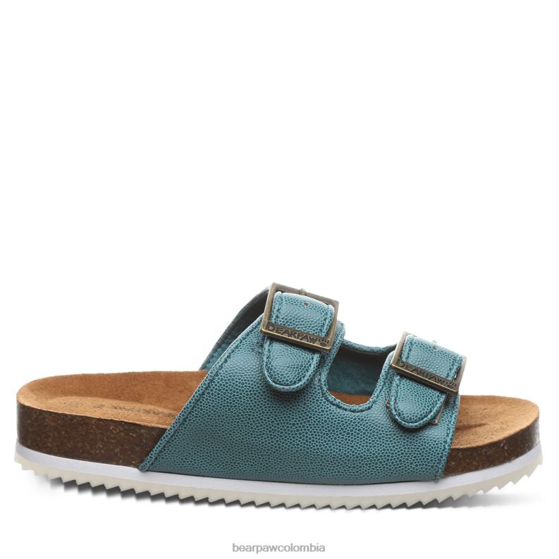 BEARPAW 8B2H624 sandalias verde azulado niños juventud de brooklyn